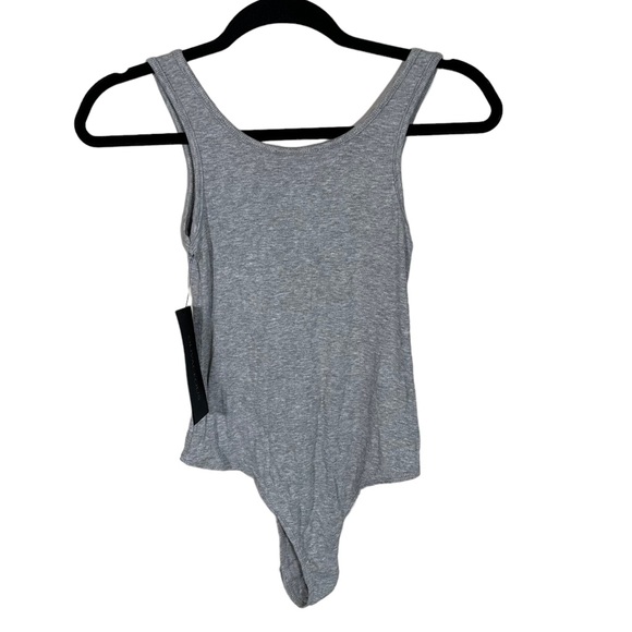 NWT Olivaceous Gray Ribbed Thong Bodysuit - Picture 2 of 6